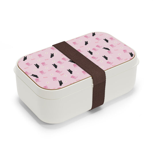 Black Horse Pink Bento Lunch Box — Cute Equine Lunch Container
