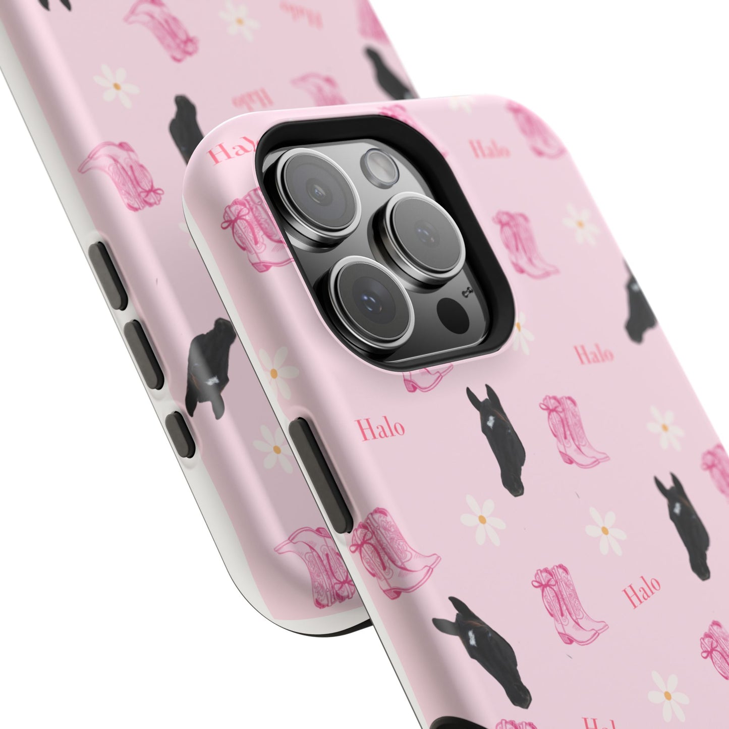 Magnetic Impact-Resistant Phone Case — Cute Pink Cat Pattern