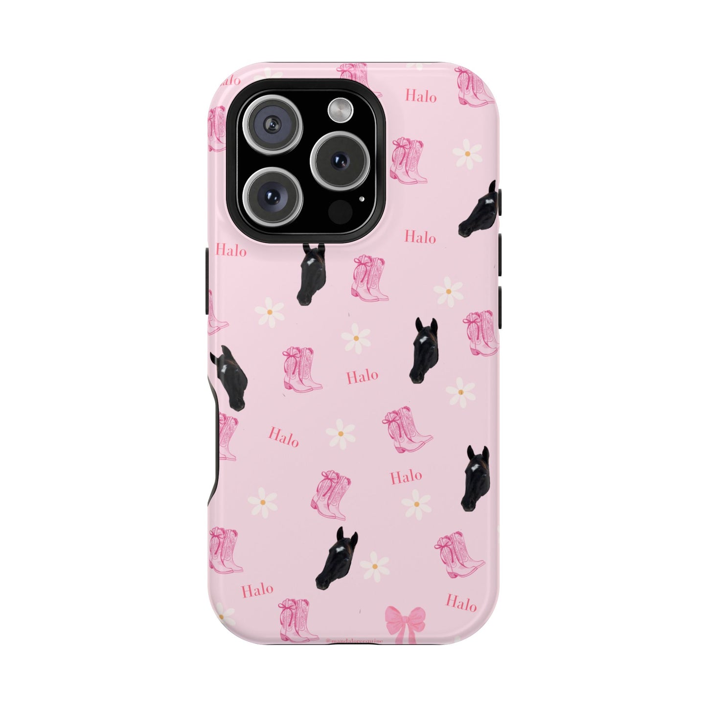 Magnetic Impact-Resistant Phone Case — Cute Pink Cat Pattern