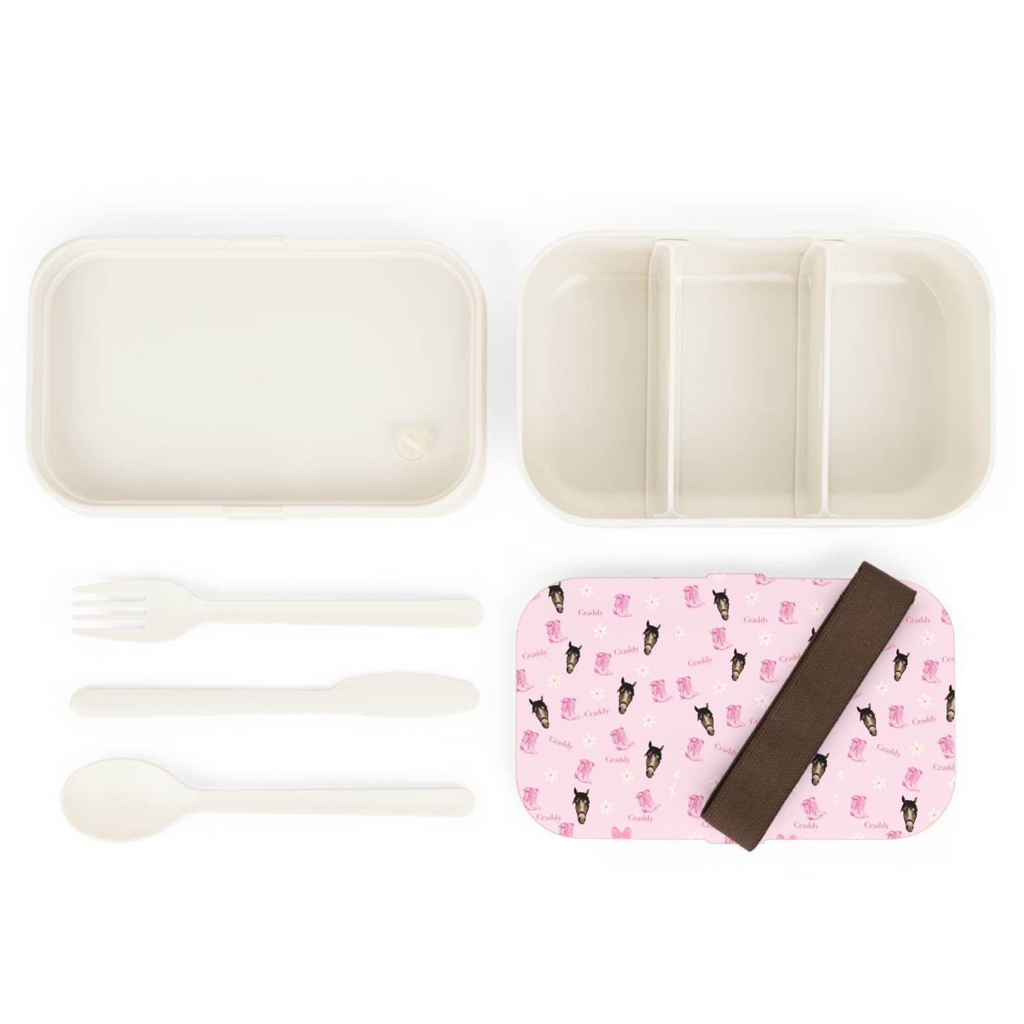 Pink Horse Pattern Bento Lunch Box