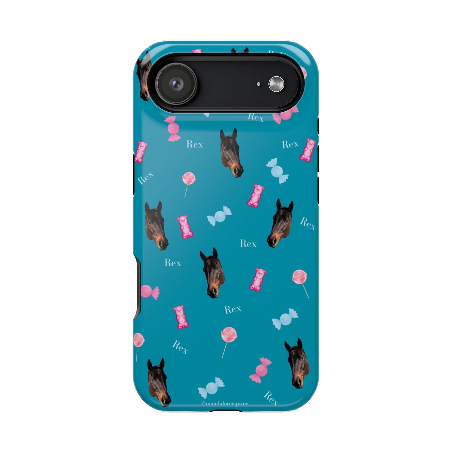 Magnetic Impact-Resistant Phone Case — Teal Doberman Candy Pattern (Protective, Shockproof)