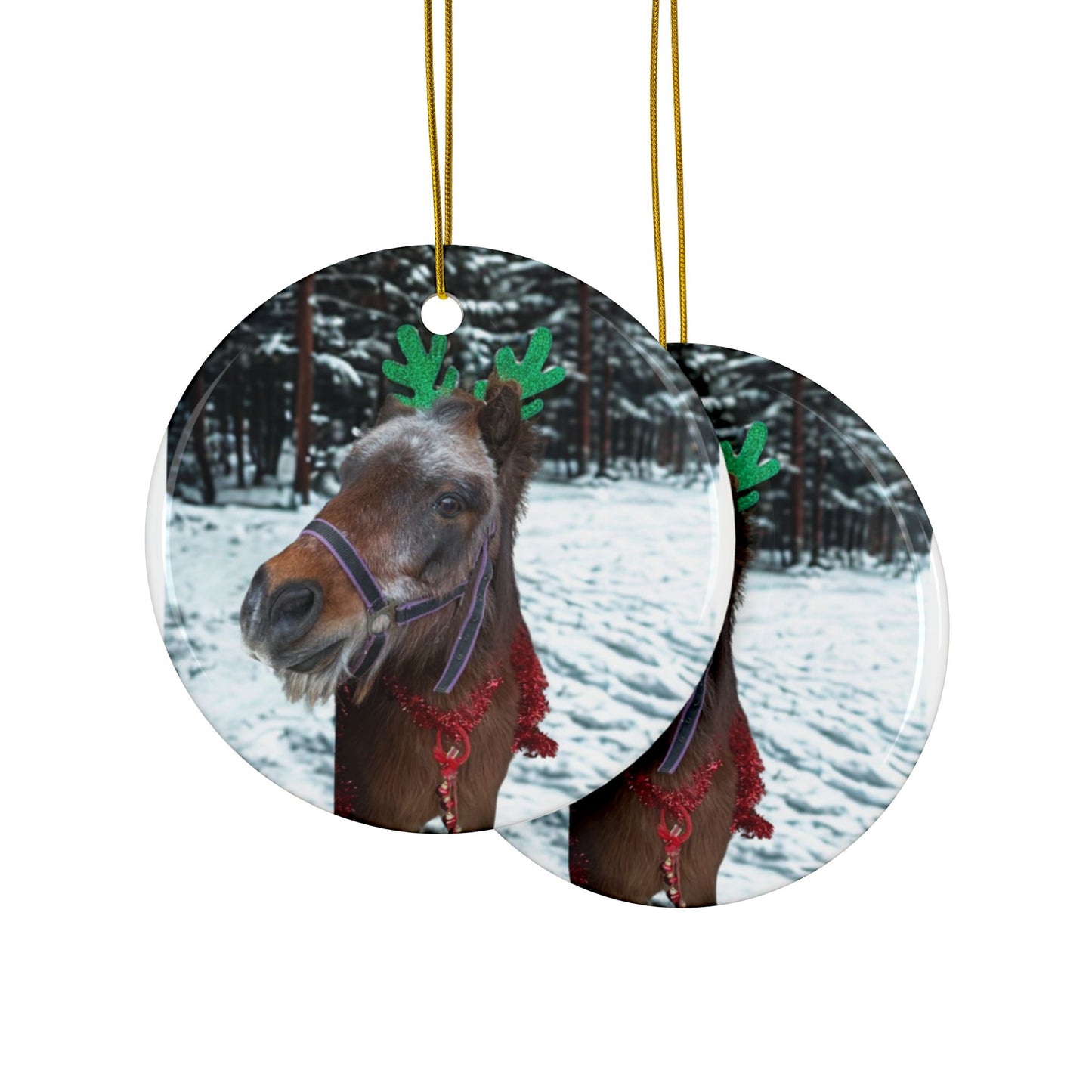 Ceramic Ornaments, 2-Side Print, (1pc, 3pcs, 5pcs, 10pcs)