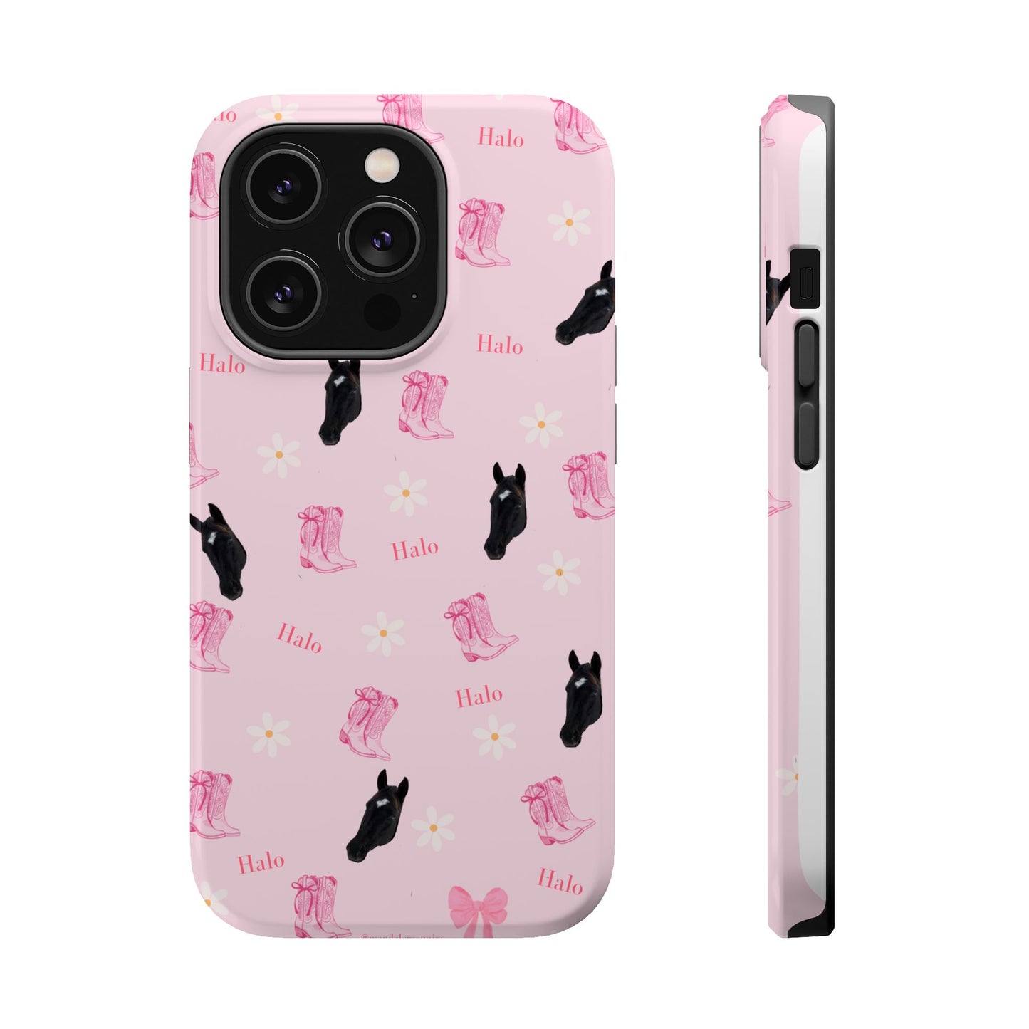 Magnetic Impact-Resistant Phone Case — Cute Pink Cat Pattern