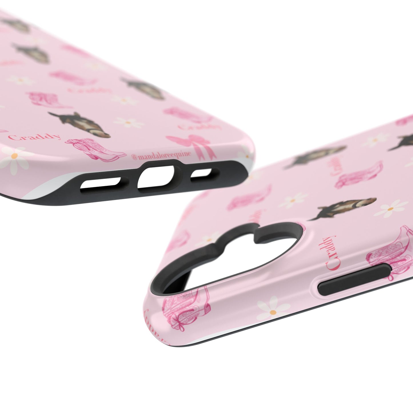Pink Horse Pattern Magnetic Impact Case — Custom Equestrian iPhone Cover