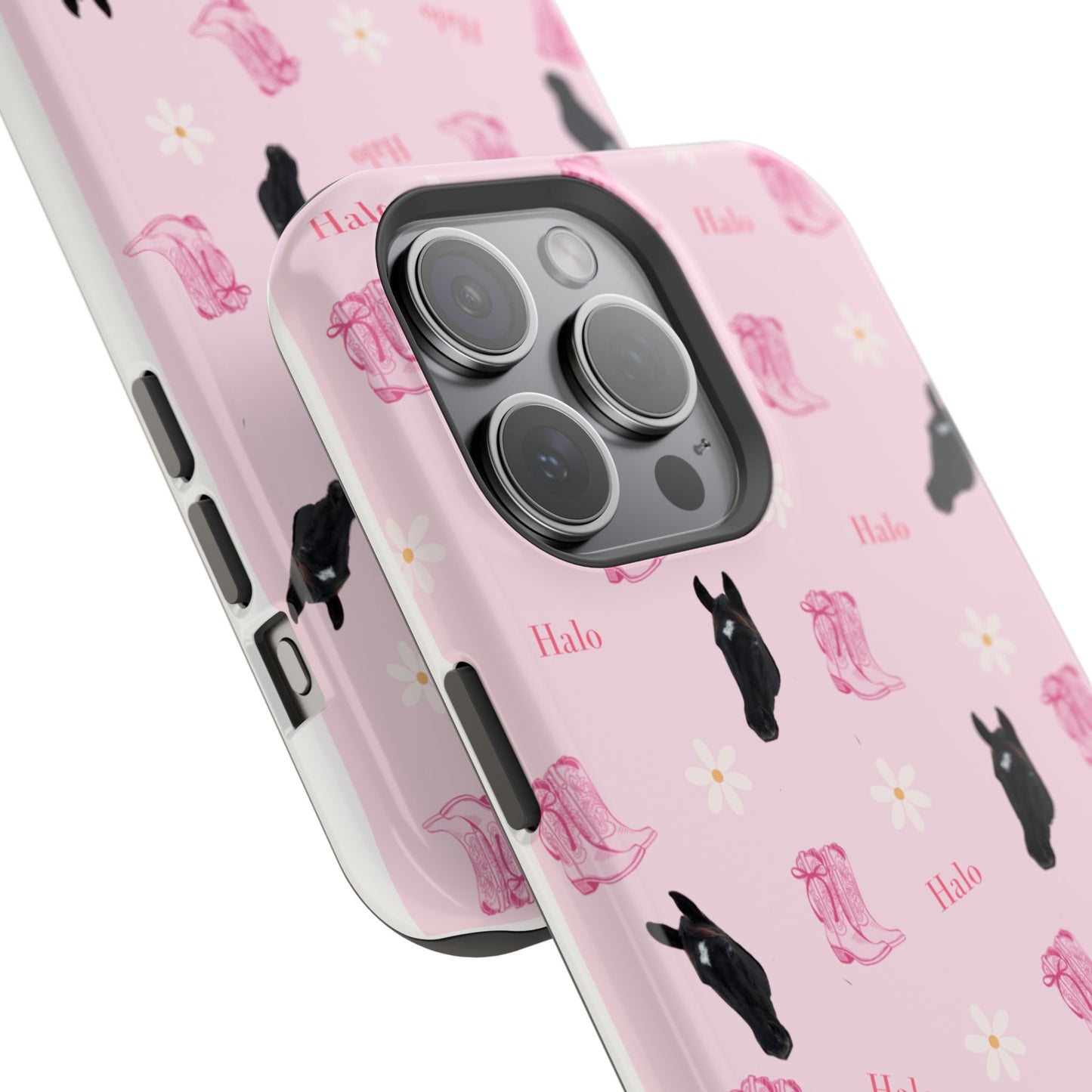 Magnetic Impact-Resistant Phone Case — Cute Pink Cat Pattern