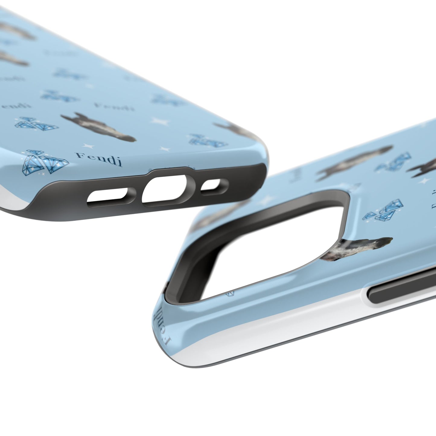 Blue Horse Pattern Magnetic Impact-Resistant Phone Case