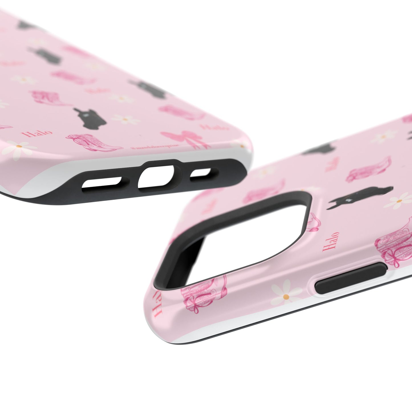 Magnetic Impact-Resistant Phone Case — Cute Pink Cat Pattern