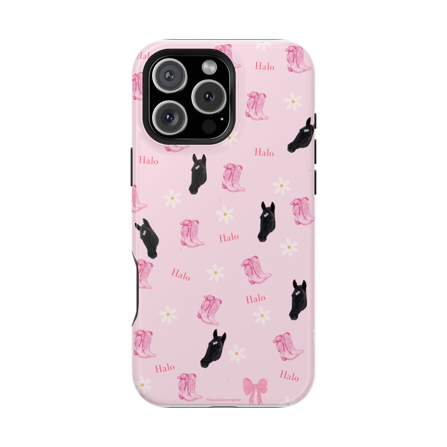 Magnetic Impact-Resistant Phone Case — Cute Pink Cat Pattern