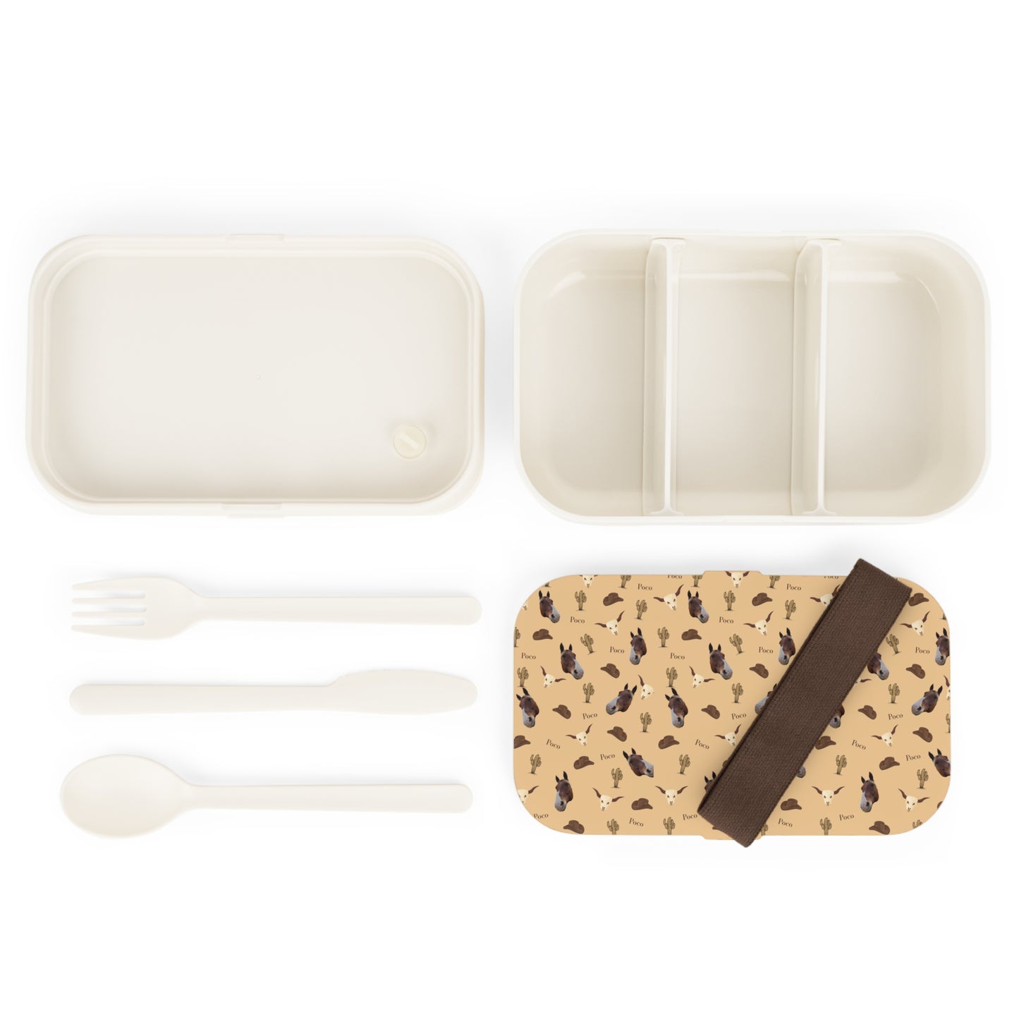 Bento Lunch Box — Cute Western Horse Desert Print