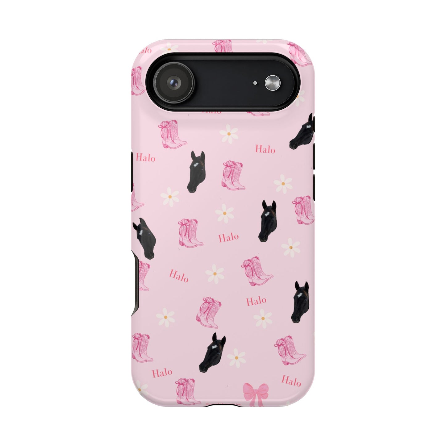 Magnetic Impact-Resistant Phone Case — Cute Pink Cat Pattern
