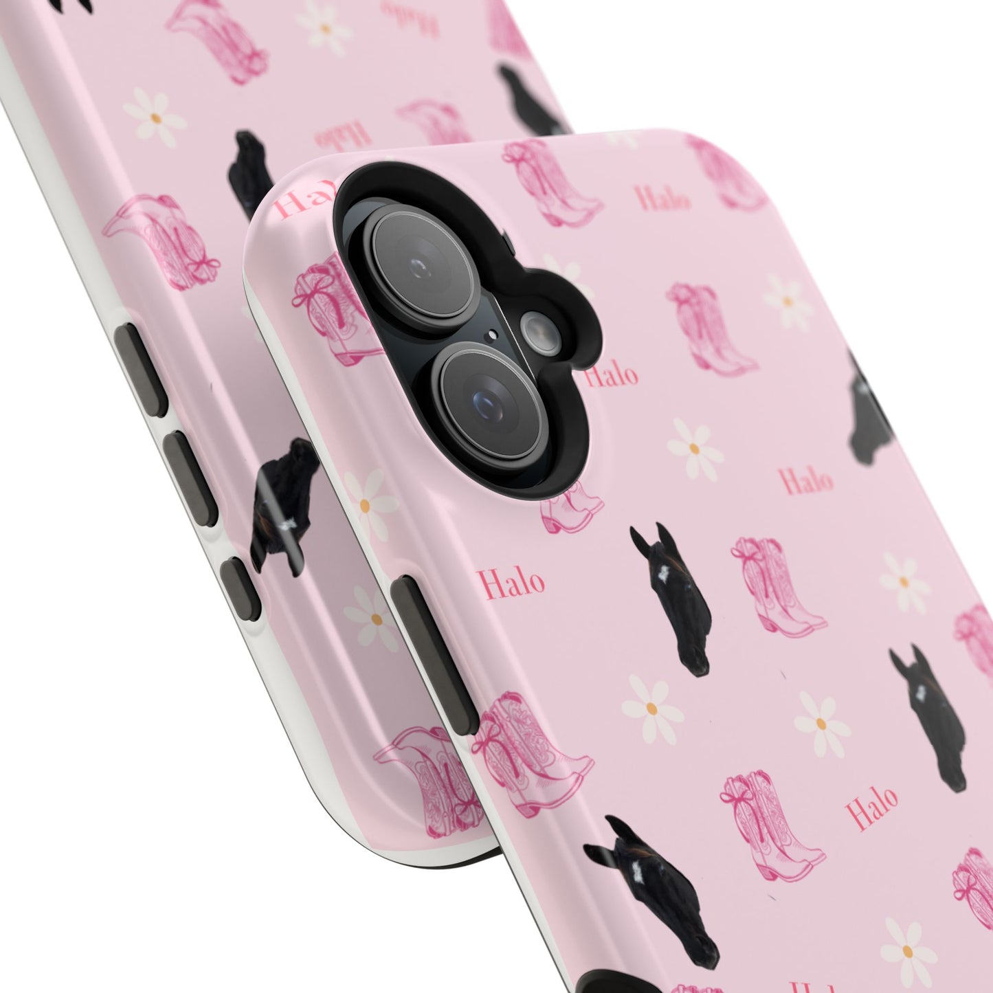 Magnetic Impact-Resistant Phone Case — Cute Pink Cat Pattern