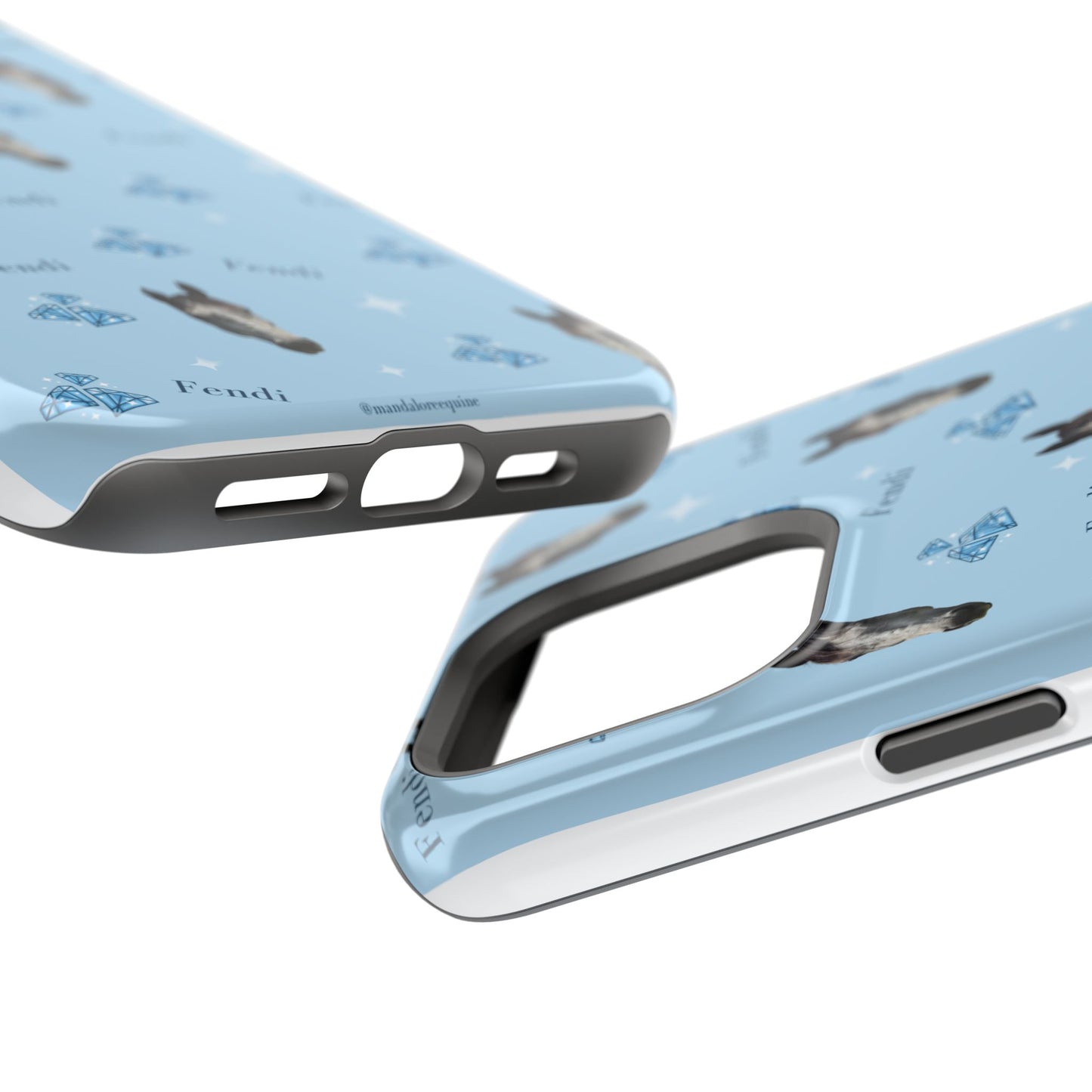Blue Horse Pattern Magnetic Impact-Resistant Phone Case