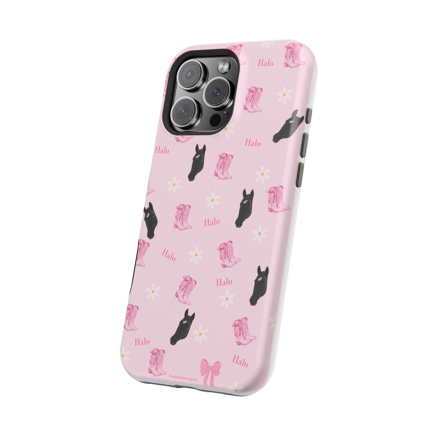 Magnetic Impact-Resistant Phone Case — Cute Pink Cat Pattern