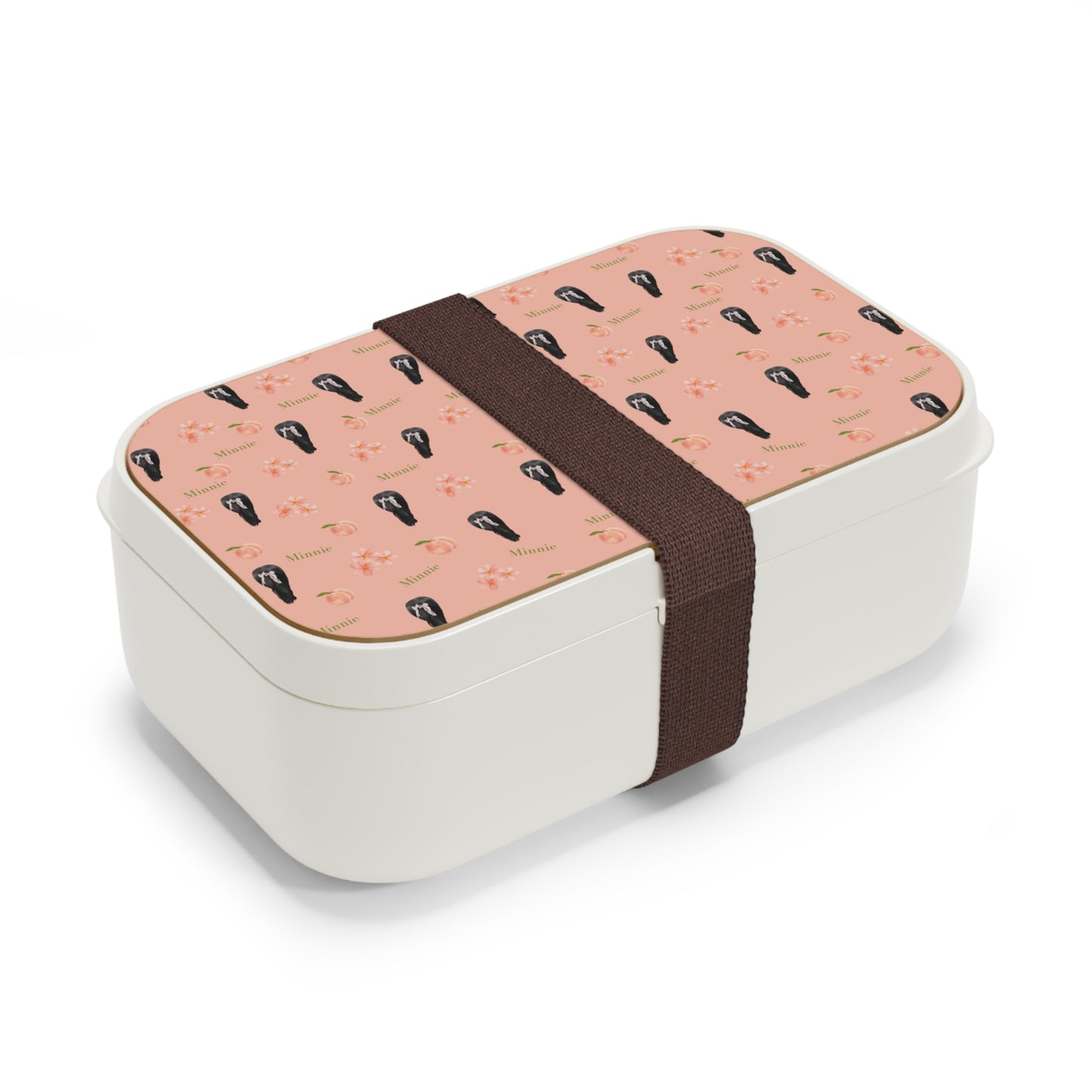 Peach Floral & Pony Bum Pattern Bento Lunch Box