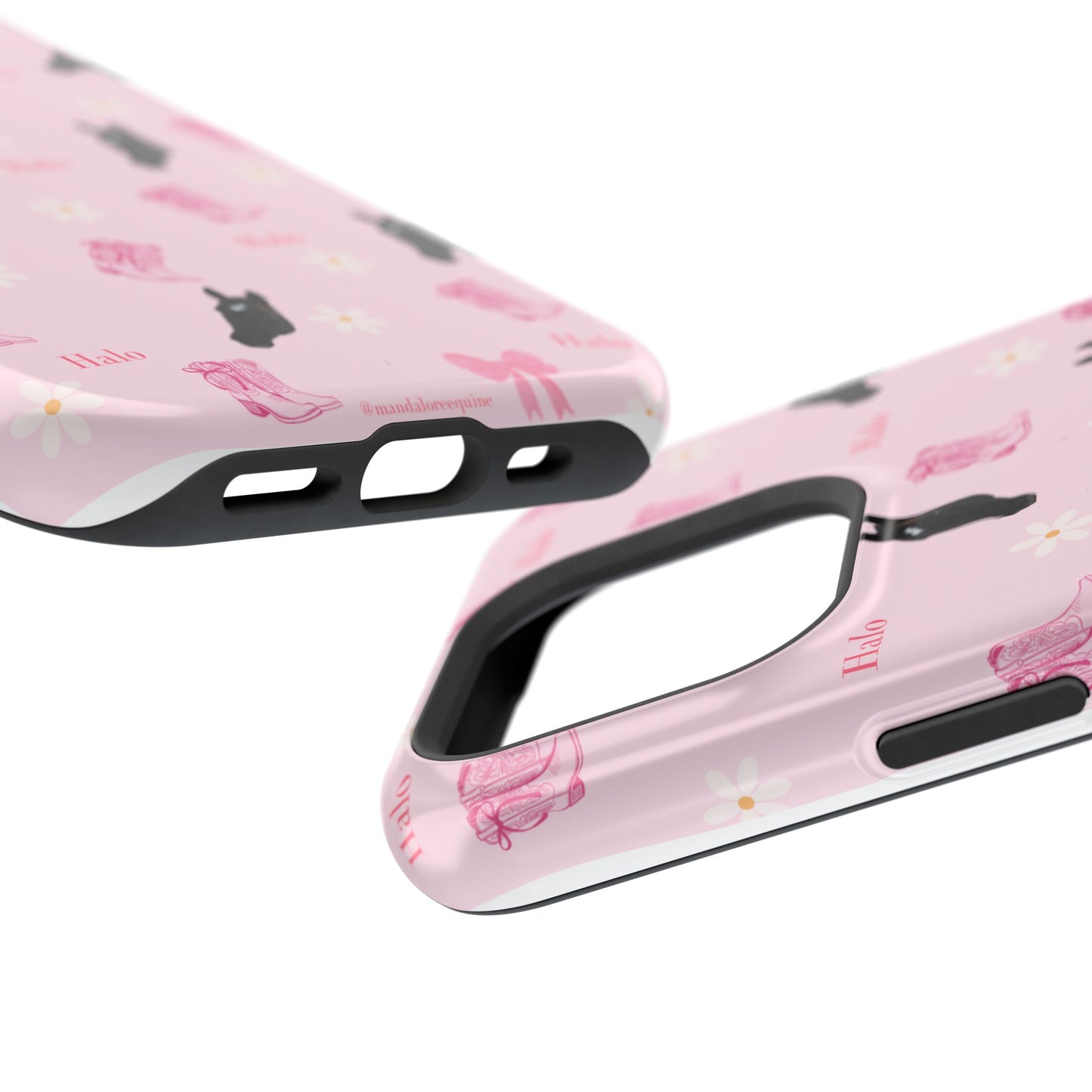 Magnetic Impact-Resistant Phone Case — Cute Pink Cat Pattern