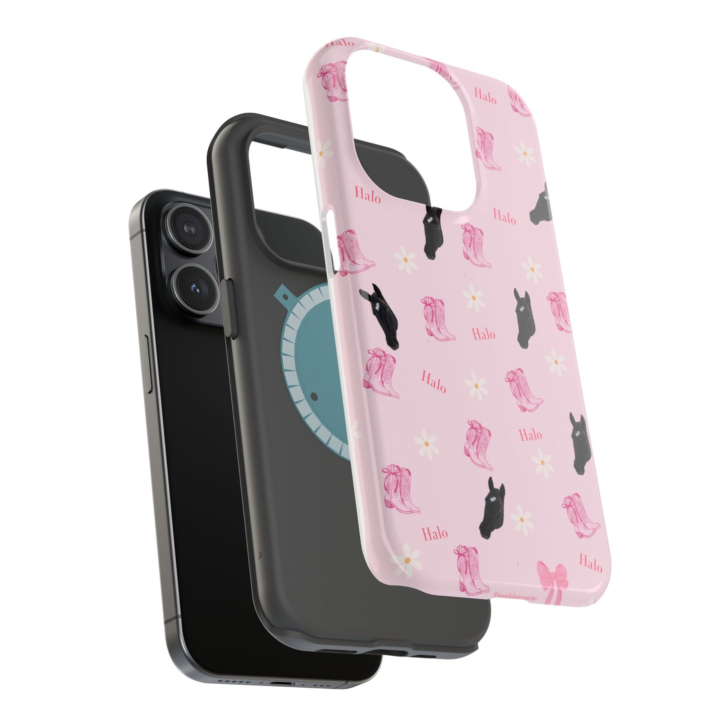 Magnetic Impact-Resistant Phone Case — Cute Pink Cat Pattern
