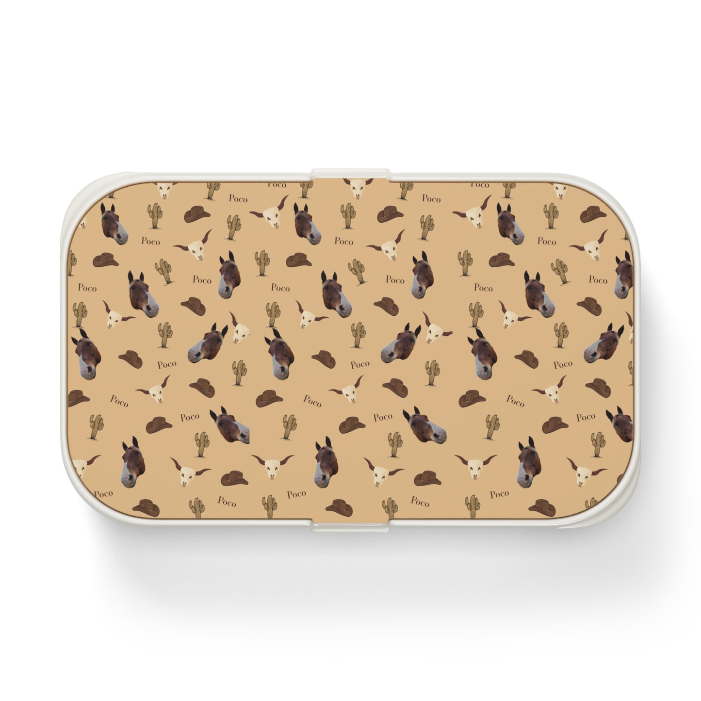 Bento Lunch Box — Cute Western Horse Desert Print