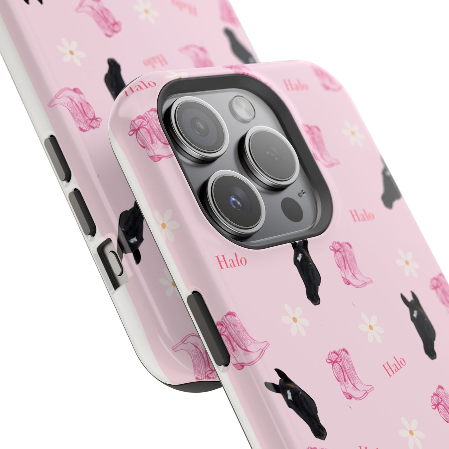 Magnetic Impact-Resistant Phone Case — Cute Pink Cat Pattern