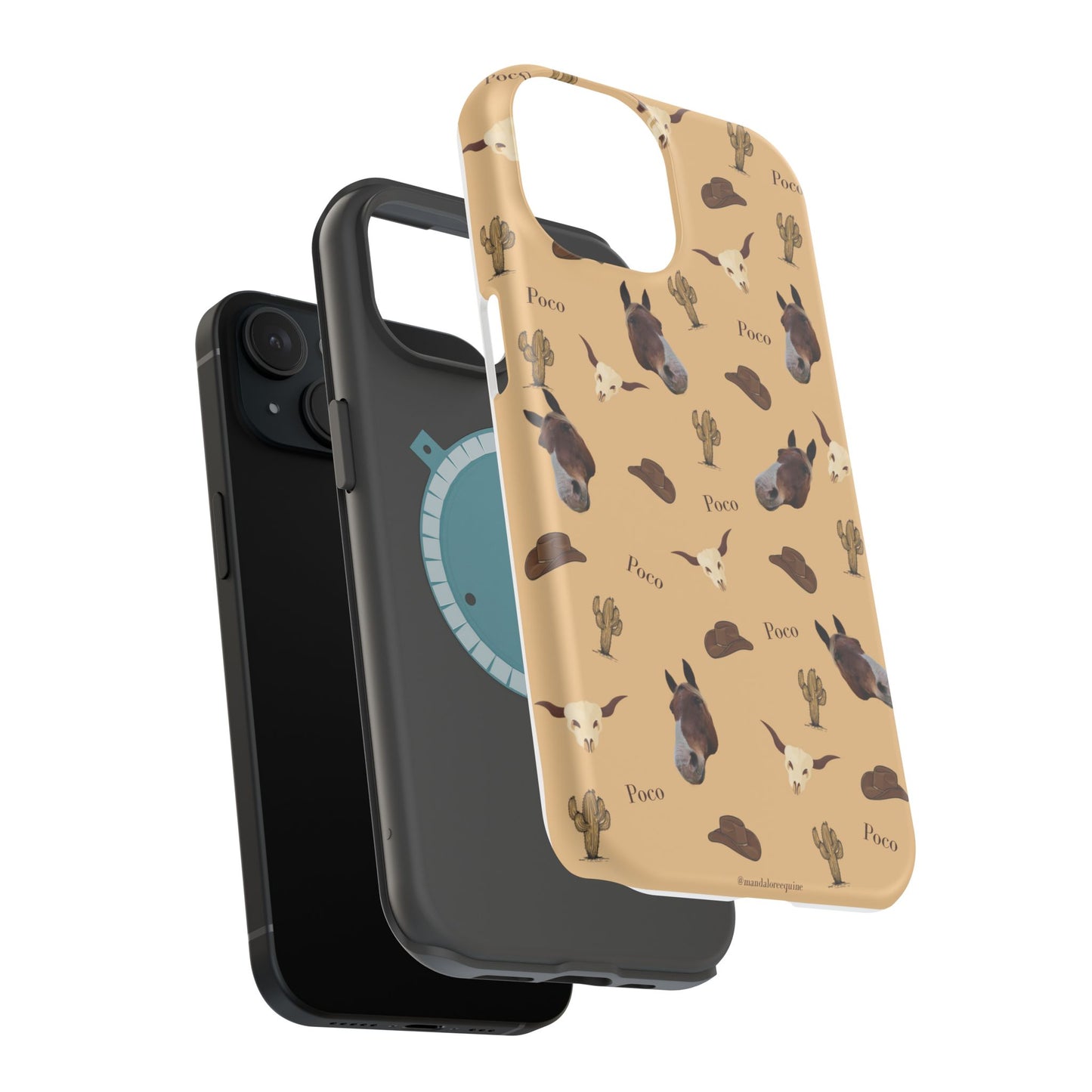 Western Horse Pattern Magnetic Impact Phone Case