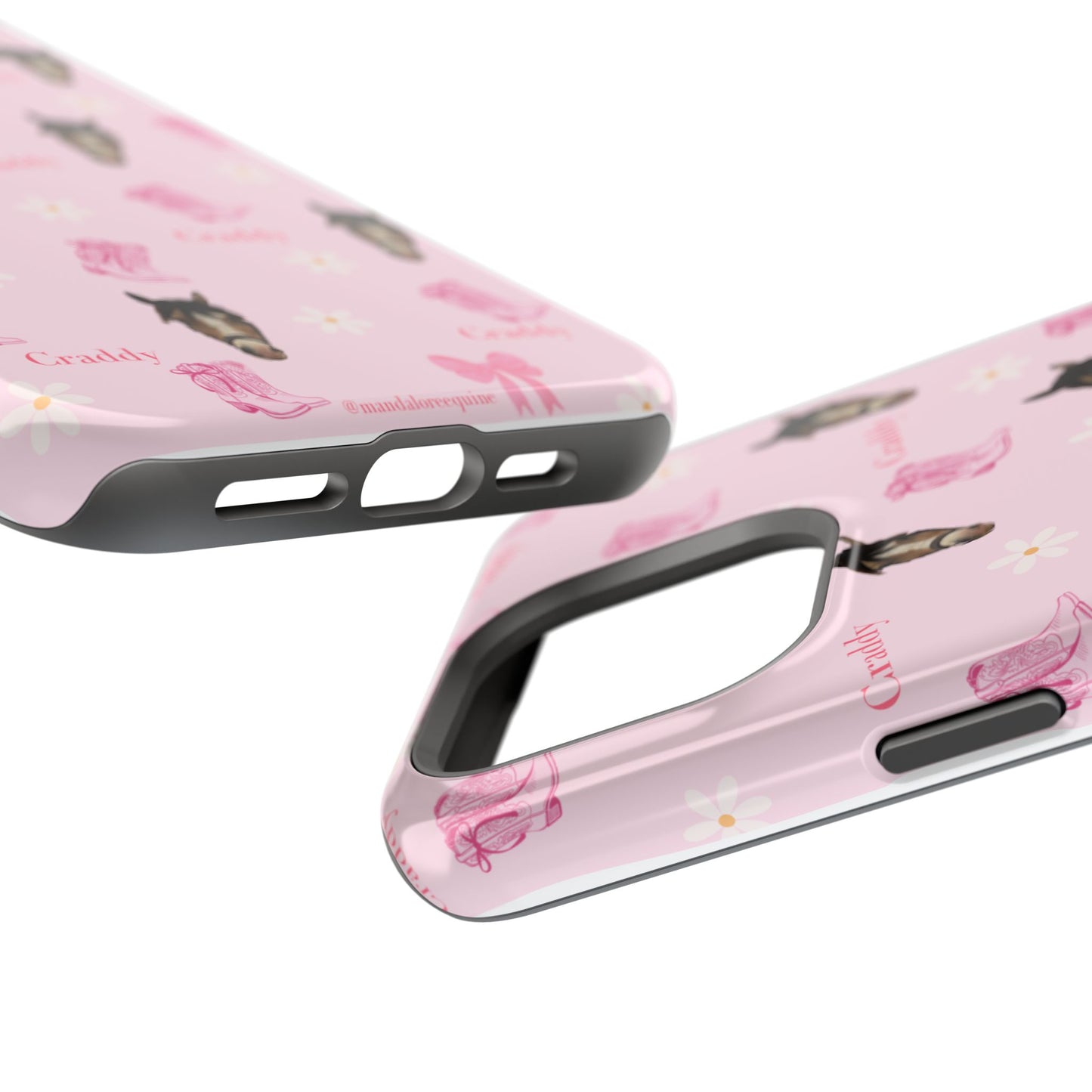 Pink Horse Pattern Magnetic Impact Case — Custom Equestrian iPhone Cover