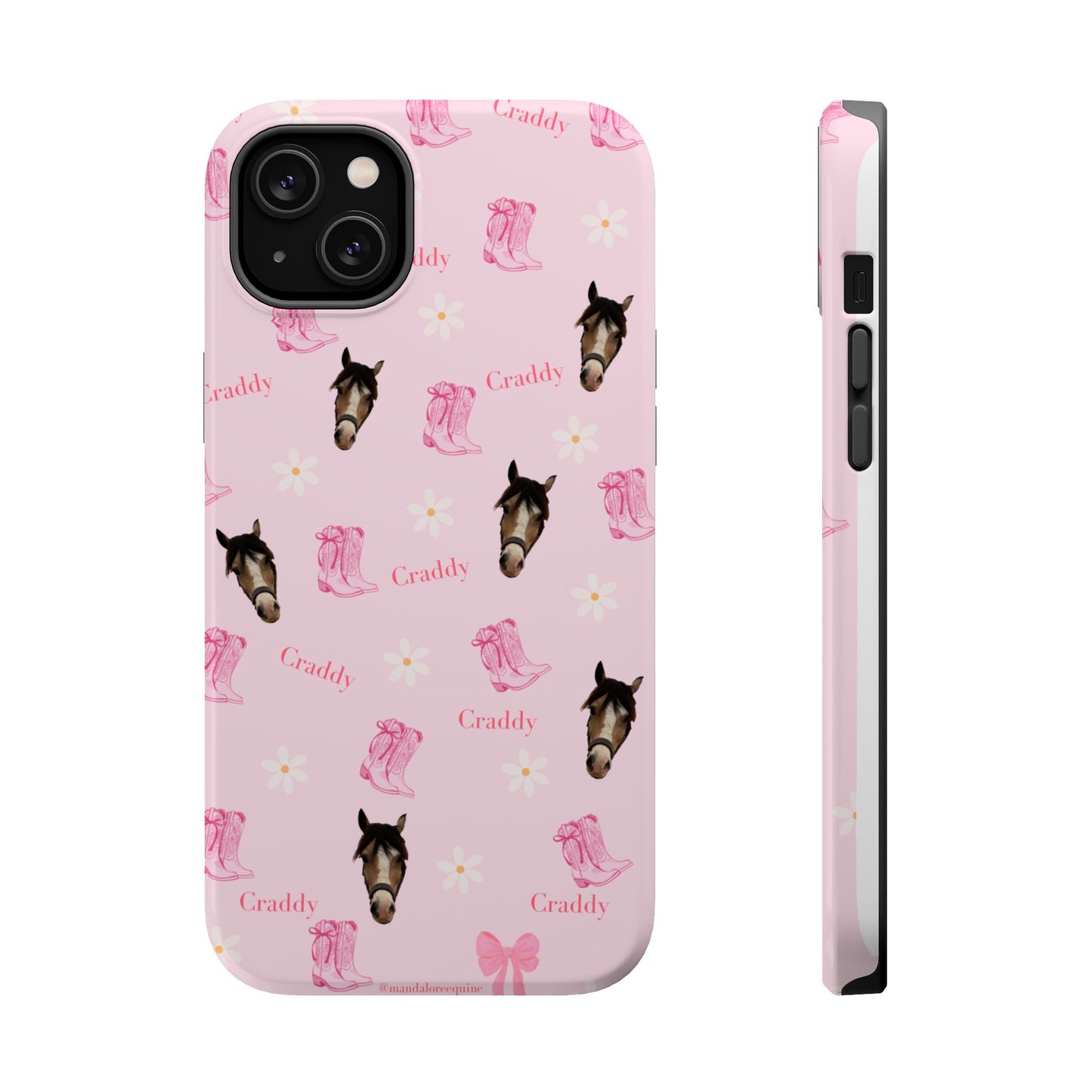 Pink Horse Pattern Magnetic Impact Case — Custom Equestrian iPhone Cover