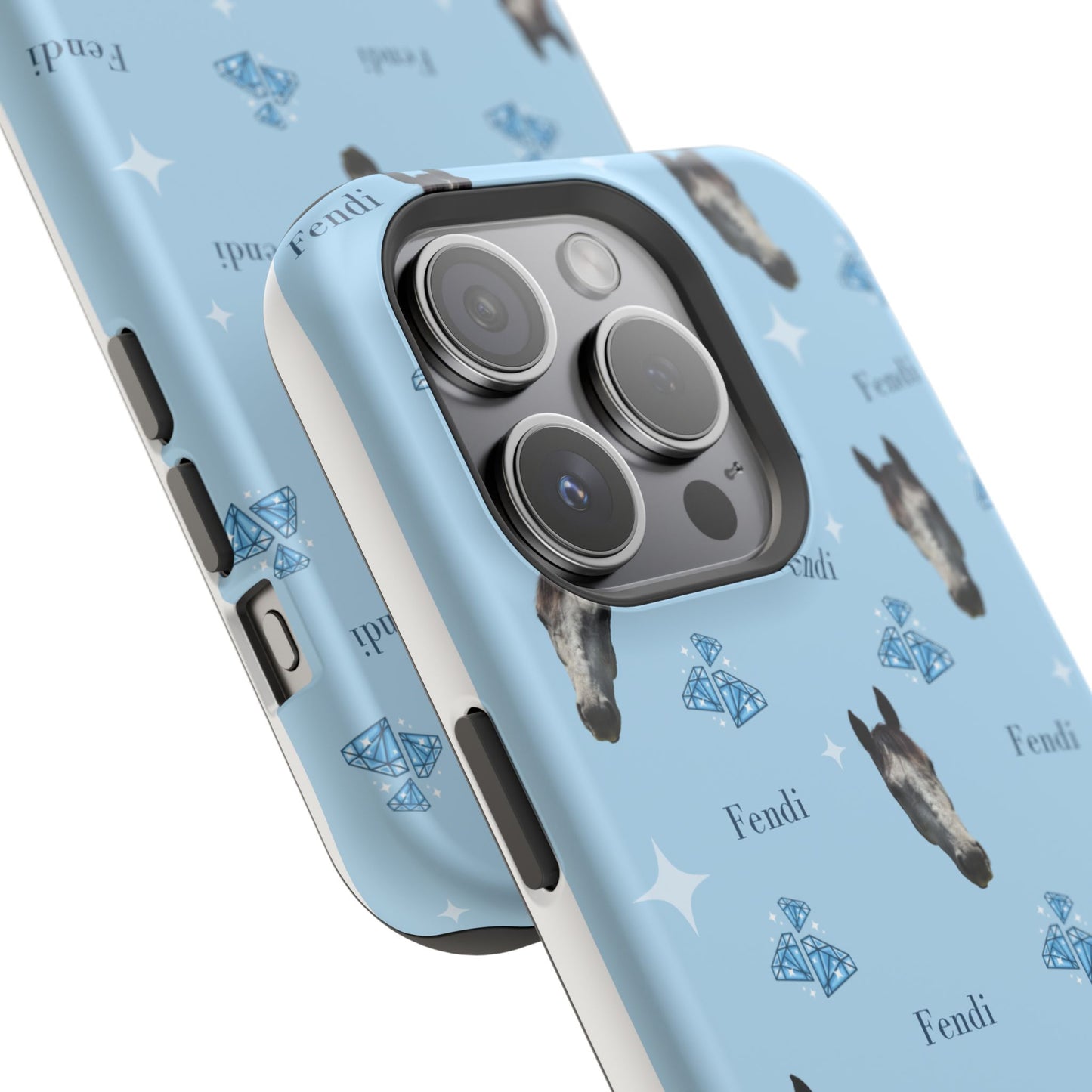 Blue Horse Pattern Magnetic Impact-Resistant Phone Case
