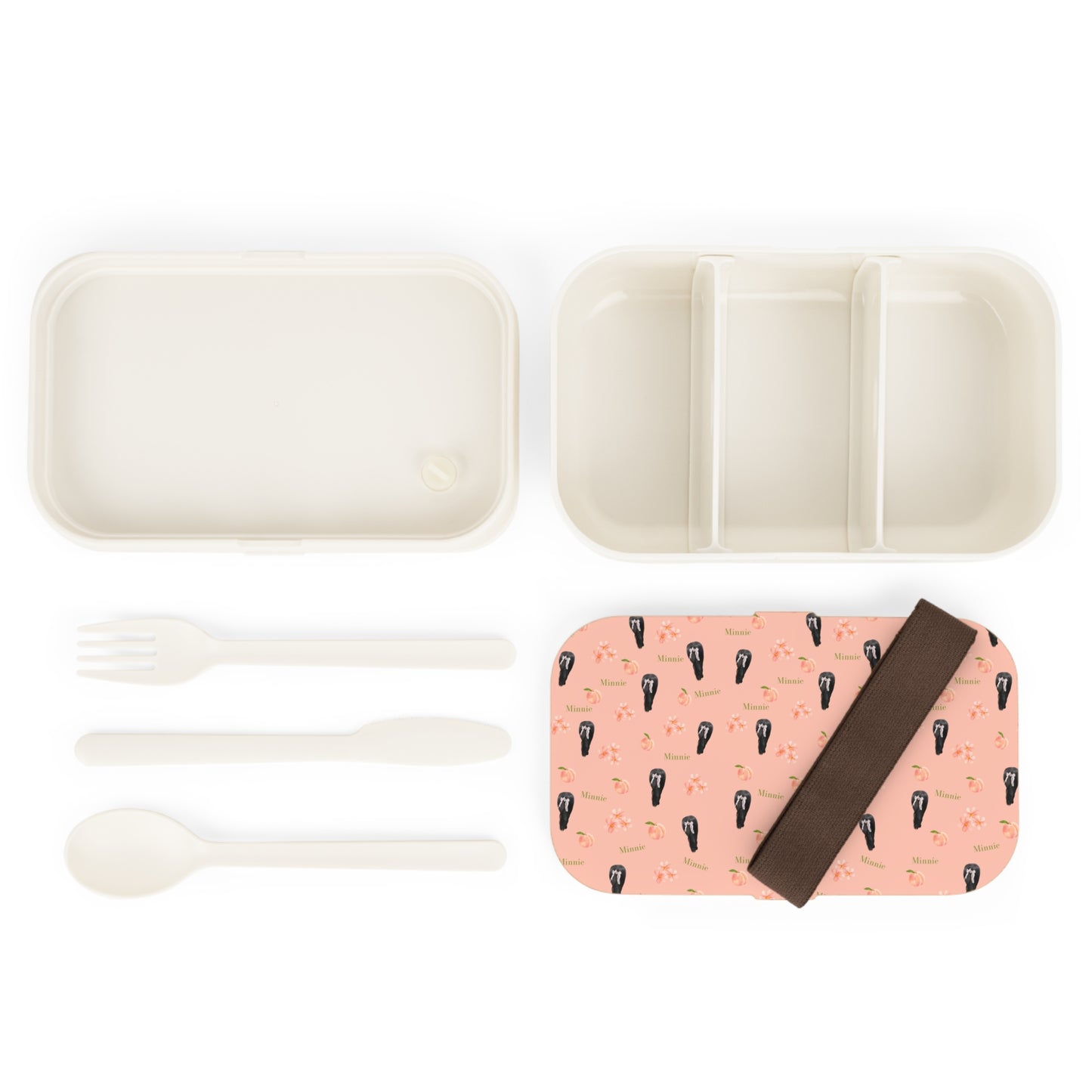Peach Floral & Pony Bum Pattern Bento Lunch Box