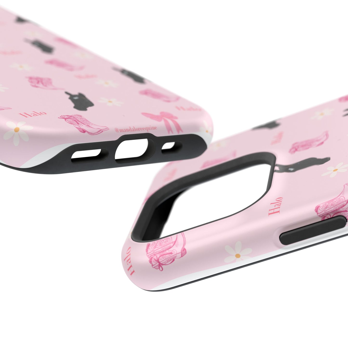 Magnetic Impact-Resistant Phone Case — Cute Pink Cat Pattern