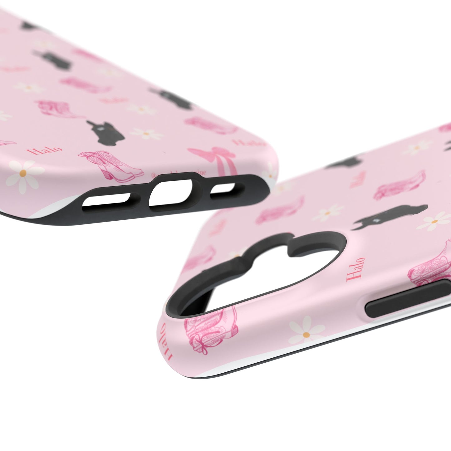 Magnetic Impact-Resistant Phone Case — Cute Pink Cat Pattern