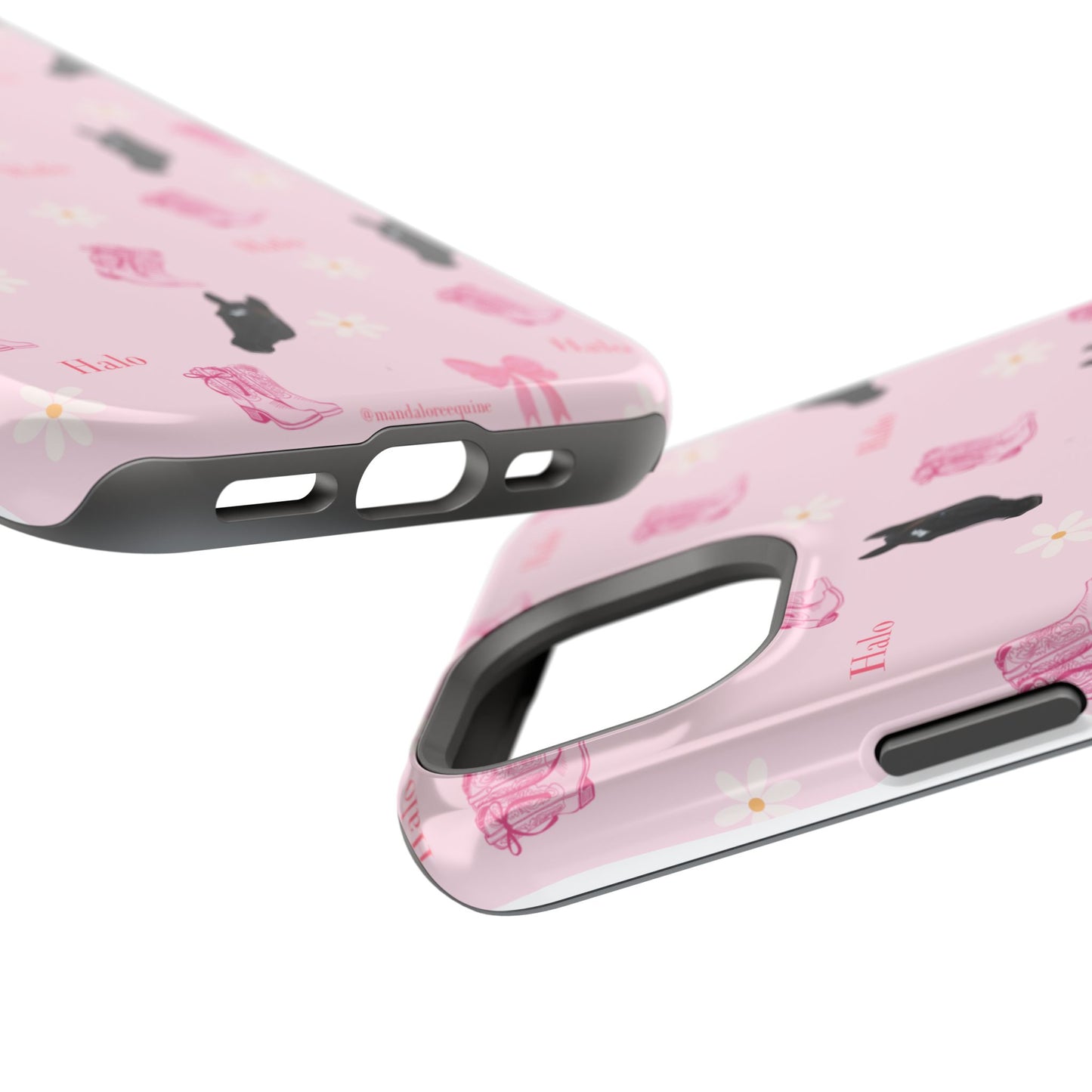 Magnetic Impact-Resistant Phone Case — Cute Pink Cat Pattern
