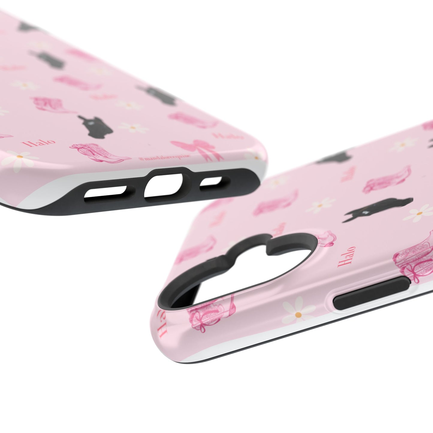 Magnetic Impact-Resistant Phone Case — Cute Pink Cat Pattern