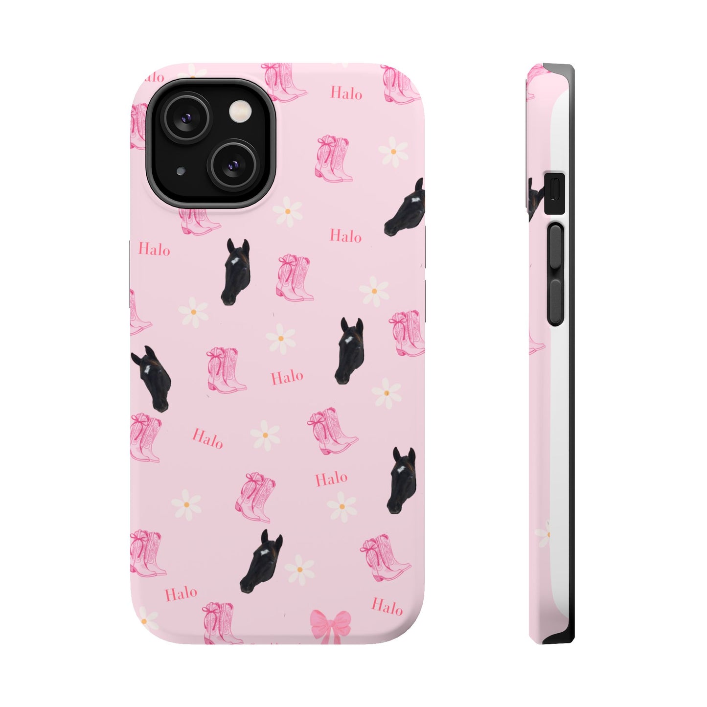 Magnetic Impact-Resistant Phone Case — Cute Pink Cat Pattern