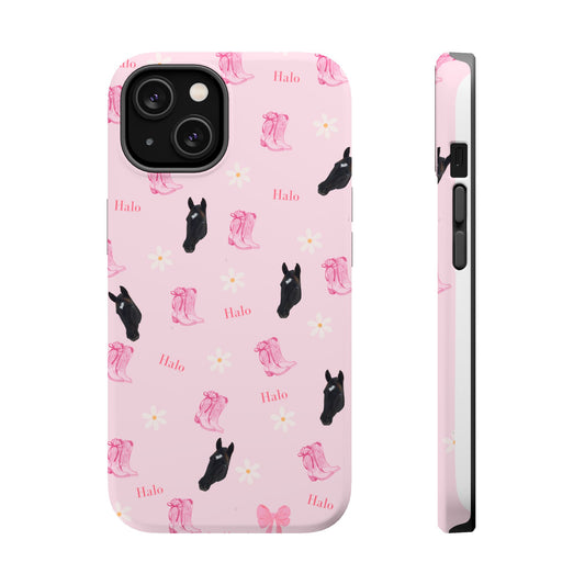 Magnetic Impact-Resistant Phone Case — Cute Pink Cat Pattern