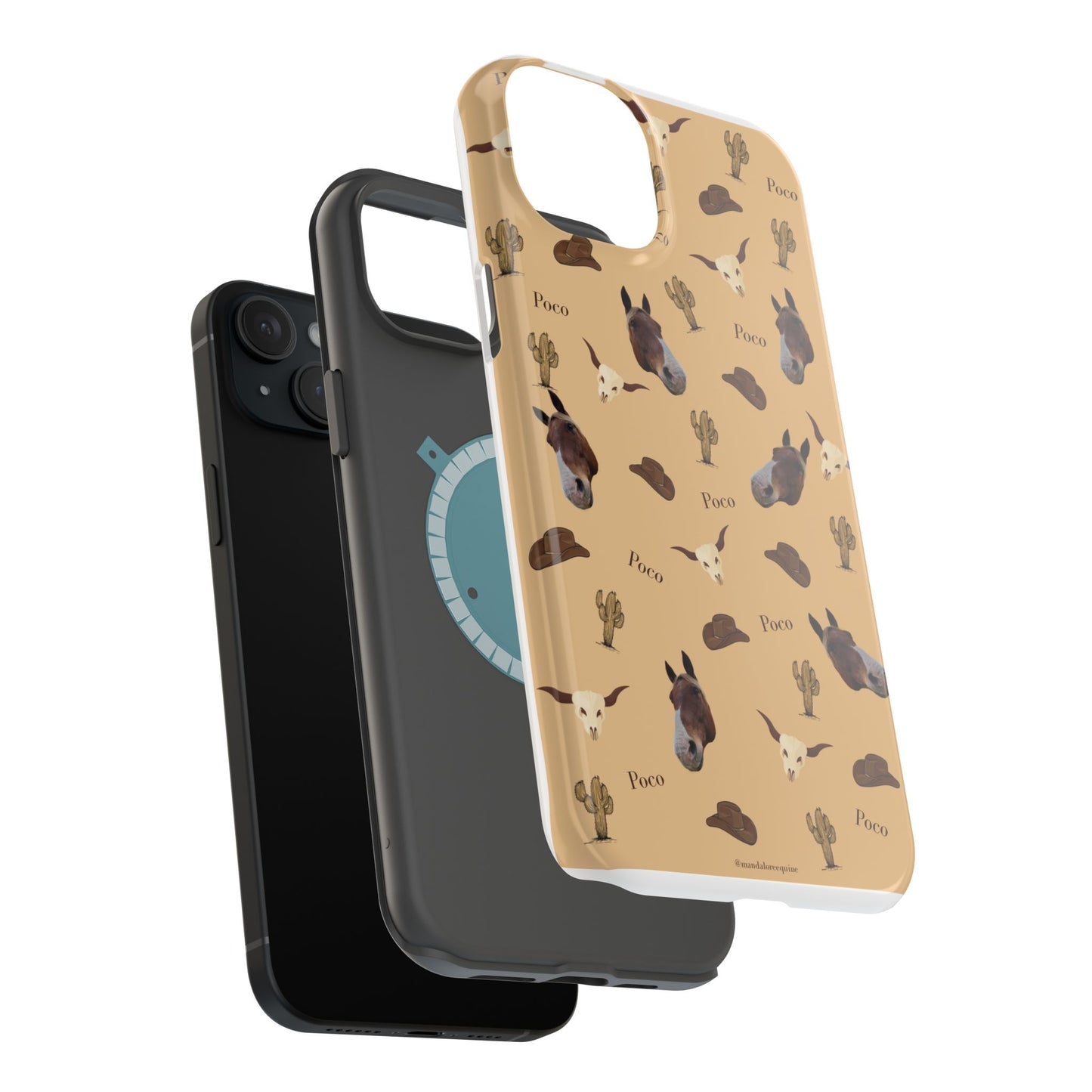 Western Horse Pattern Magnetic Impact Phone Case