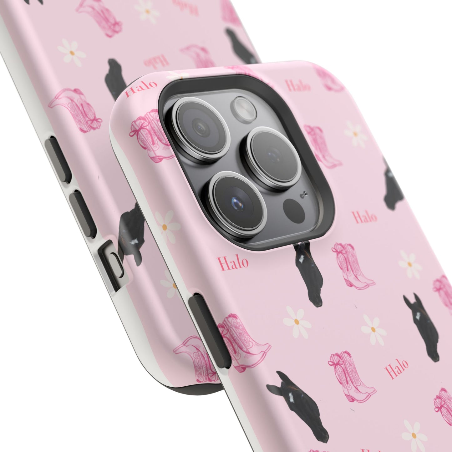 Magnetic Impact-Resistant Phone Case — Cute Pink Cat Pattern