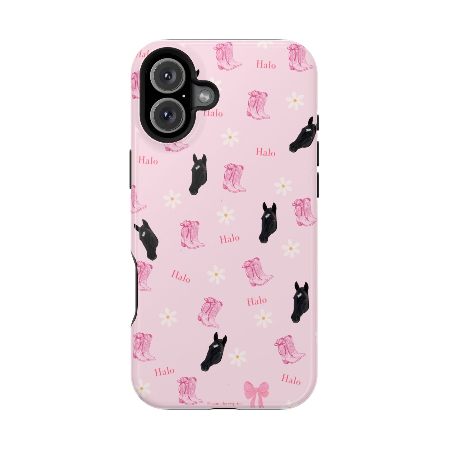 Magnetic Impact-Resistant Phone Case — Cute Pink Cat Pattern