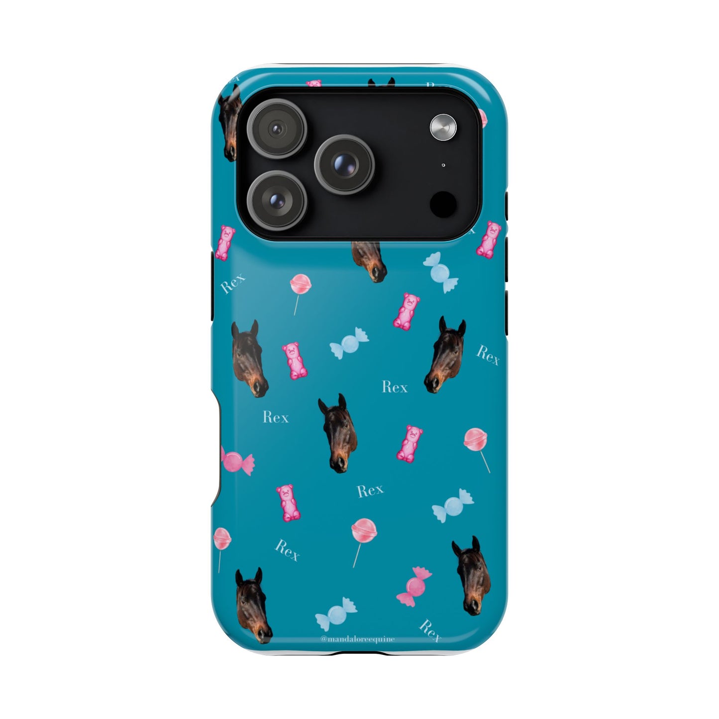 Magnetic Impact-Resistant Phone Case — Teal Doberman Candy Pattern (Protective, Shockproof)