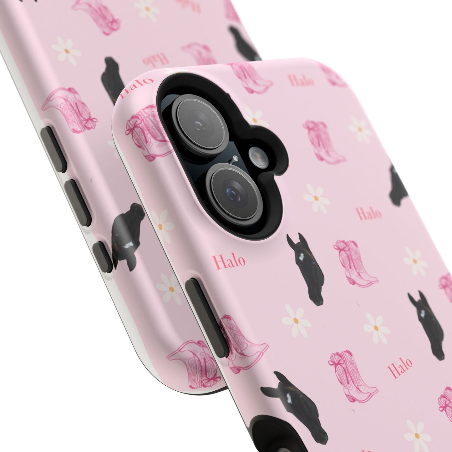 Magnetic Impact-Resistant Phone Case — Cute Pink Cat Pattern