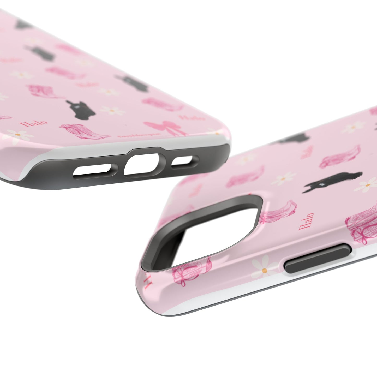 Magnetic Impact-Resistant Phone Case — Cute Pink Cat Pattern