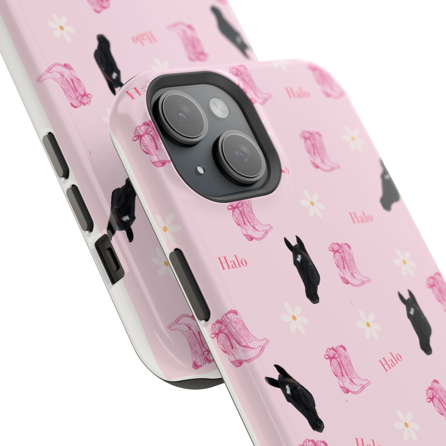 Magnetic Impact-Resistant Phone Case — Cute Pink Cat Pattern