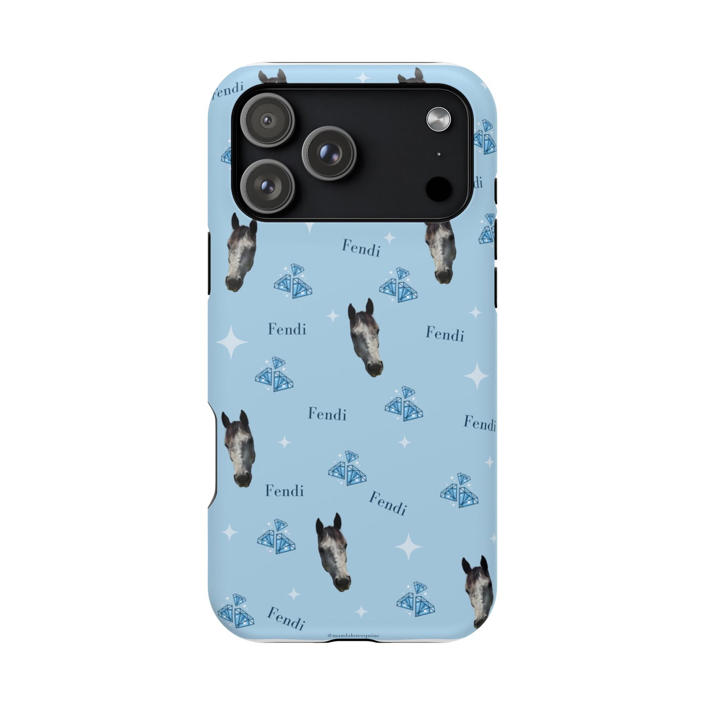 Blue Horse Pattern Magnetic Impact-Resistant Phone Case