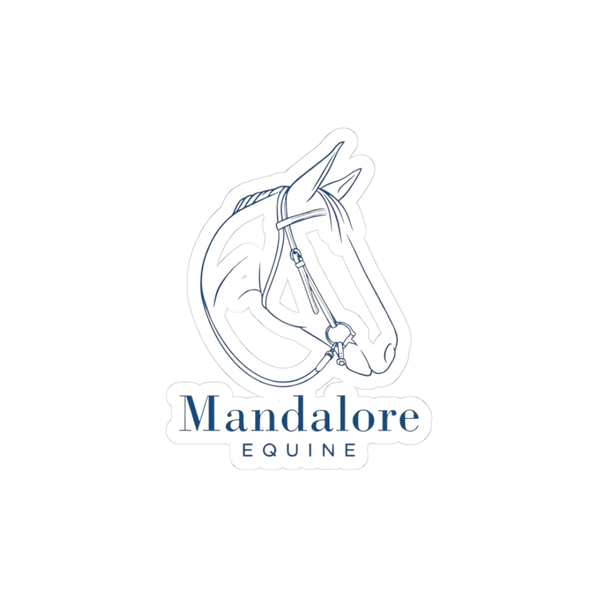Mandalore Equine Horse Head Logo Sticker | Kiss-Cut Sticker