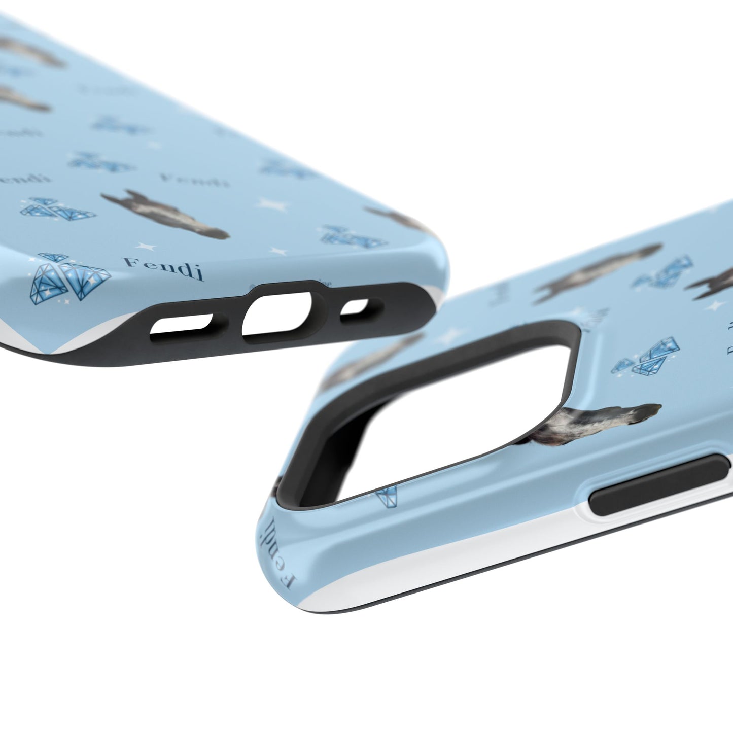 Blue Horse Pattern Magnetic Impact-Resistant Phone Case