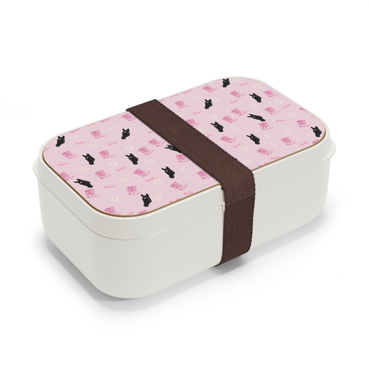 Black Horse Pink Bento Lunch Box — Cute Equine Lunch Container