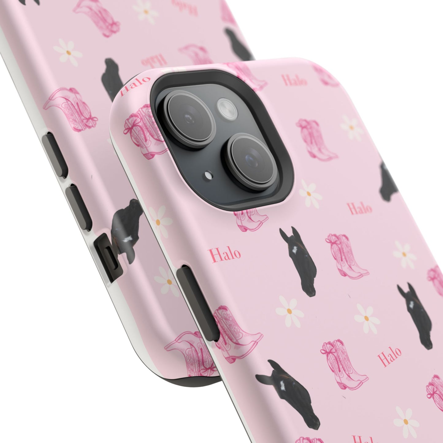 Magnetic Impact-Resistant Phone Case — Cute Pink Cat Pattern