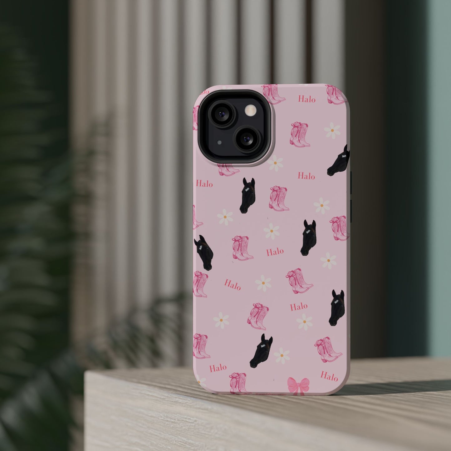 Magnetic Impact-Resistant Phone Case — Cute Pink Cat Pattern