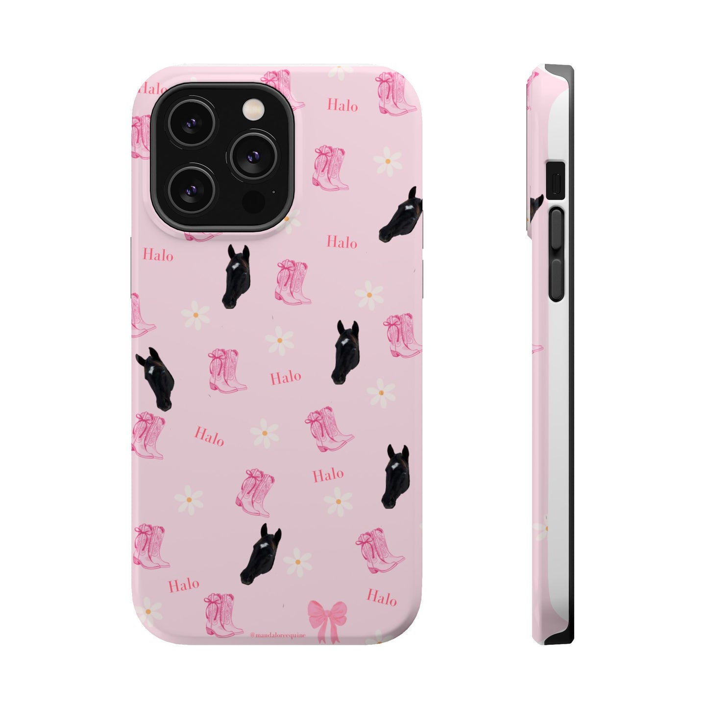 Magnetic Impact-Resistant Phone Case — Cute Pink Cat Pattern