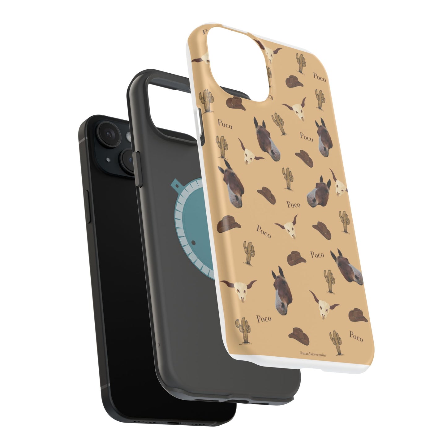 Western Horse Pattern Magnetic Impact Phone Case