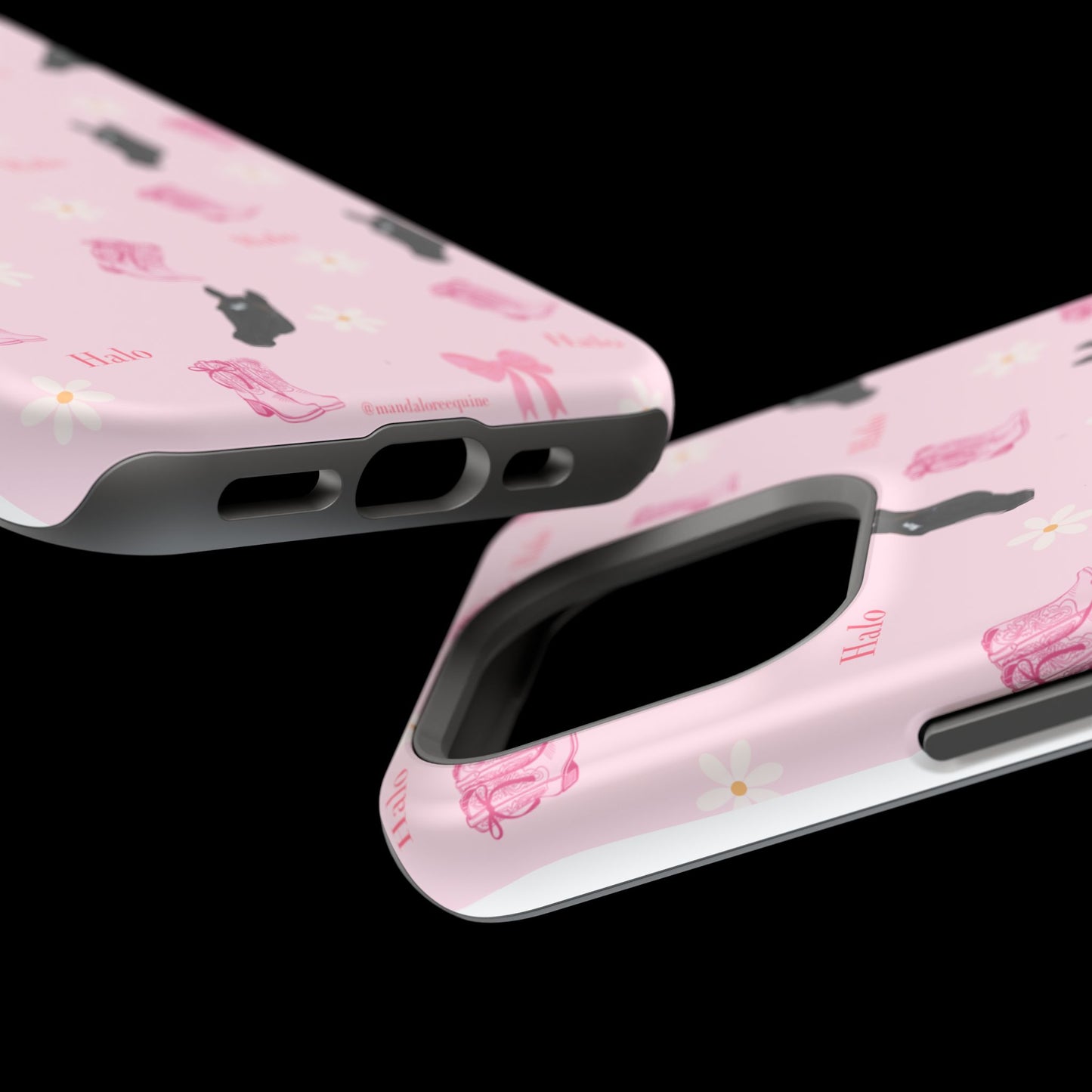 Magnetic Impact-Resistant Phone Case — Cute Pink Cat Pattern