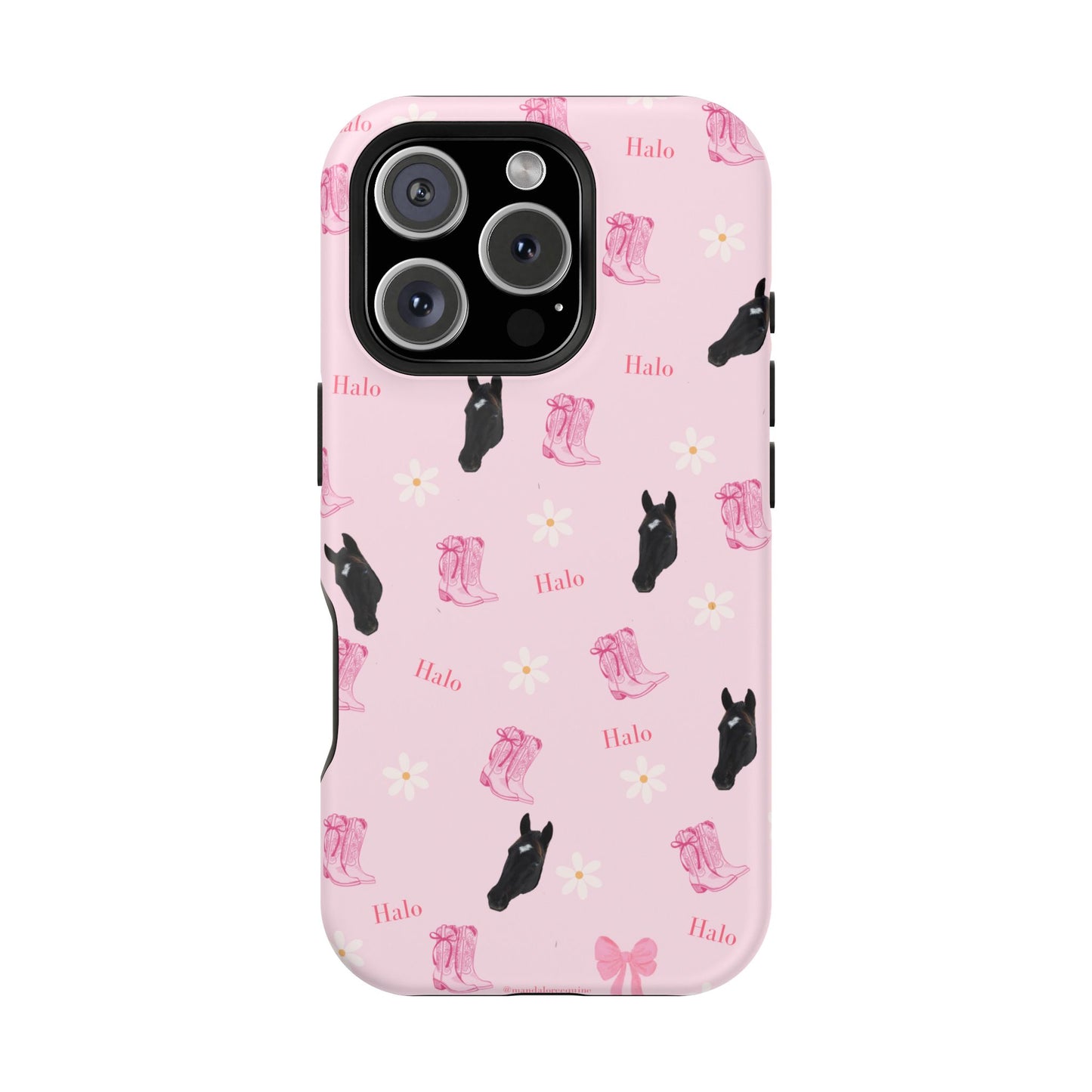 Magnetic Impact-Resistant Phone Case — Cute Pink Cat Pattern